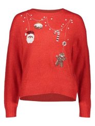 JDY Sweter w kolorze czerwonym rozmiar: M. Czerwone swetry klasyczne damskie JDY, m, bez kołnierzyka. Za 86.99 zł.