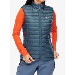Kamizelka puchowa damska Rab Microlight Vest. Niebieskie kamizelki damskie RAB, l, bez wzorów, z puchu, bez kaptura. Za 497.99 zł.