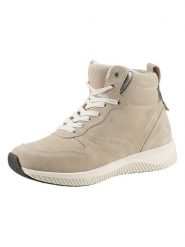 Heine Skórzane botki w kolorze beżowym rozmiar: 36. Brązowe botki damskie Heine, z materiału, bez obcasa, bez zapięcia. Za 165.99 zł.