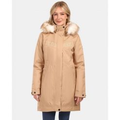 Płaszcz damski Kilpi PERU-W. Brązowe płaszcze damskie Kilpi, bez wzorów, bez kaptura. Za 886.81 zł.