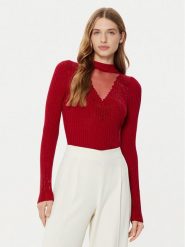 Guess Sweter W5RR15 Z2Y50 Czerwony Regular Fit. Czerwone swetry klasyczne damskie Guess, xs, z syntetyku, bez kołnierzyka. Za 239.99 zł.