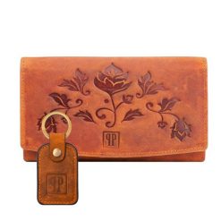 Zestaw prezentowy PAOLO PERUZZI ZUP-104-OR pomarańczowy. Brązowe portfele damskie PAOLO PERUZZI, bez wzorów, ze skóry. Za 109.99 zł.