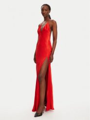 BARDOT Sukienka wieczorowa YVE Halter 59315DB Czerwony Slim Fit. Czerwone sukienki damskie Bardot, bez wzorów, z wiskozy, wizytowe, bez ramiączek. Za 489.99 zł.