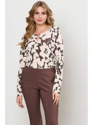 &Co Woman Koszulka "Vigo" w kolorze brązowo-kremowym rozmiar: XXL. Brązowe koszulki damskie &Co Woman, xxl, z aplikacjami, bez kołnierzyka, bez ramiączek. Za 231.68 zł.