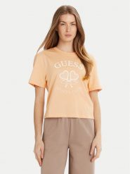 Guess T-Shirt V5GI04 I3Z14 Pomarańczowy Regular Fit. Brązowe t-shirty damskie Guess, s, z aplikacjami, z bawełny, bez kołnierzyka. Za 89.99 zł.
