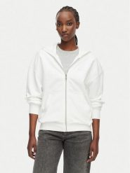 Calvin Klein Bluza LV044G215G Biały Relaxed Fit. Białe bluzy damskie Calvin Klein, xl, bez wzorów, z bawełny, bez kaptura. Za 449.99 zł.