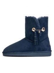 ISLAND BOOT Kozaki zimowe "Whale" w kolorze granatowym rozmiar: 36. Niebieskie kozaki damskie Island Boot, na zimę, z materiału, bez obcasa, bez zapięcia. Za 165.99 zł.