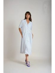 Monki Sukienka w kolorze błękitnym rozmiar: XL. Niebieskie sukienki damskie Monki, bez wzorów, bez ramiączek. Za 43.99 zł.