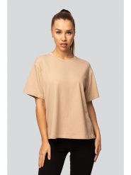 Spaio Koszulka "Urban" w kolorze beżowym rozmiar: L. Brązowe koszulki damskie Spaio, l, bez wzorów, z bawełny, bez kołnierzyka, bez ramiączek. Za 82.99 zł.