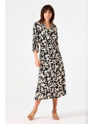 Garcia Sukienka w kolorze czarno-kremowym rozmiar: L. Brązowe sukienki damskie Garcia, bez wzorów, z wiskozy, bez ramiączek. Za 166.10 zł.