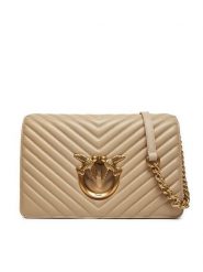Pinko Torebka Lowe Click Classic 100063 A0GK Beżowy. Brązowe listonoszki damskie Pinko, bez wzorów, ze skóry, bez dodatków. Za 979.99 zł.