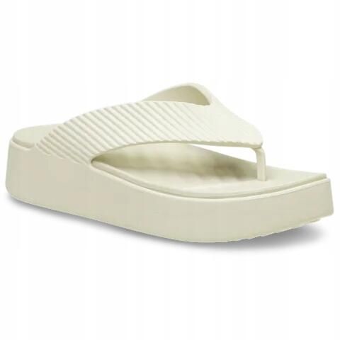 Japonki Dla Dorosłych Crocs Getaway Groove Platform Flip. Fioletowe klapki damskie Crocs, bez wzorów, z materiału, bez obcasa, bez zapięcia. Za 191.99 zł.