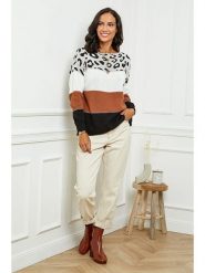 L'armoire de Suzette Sweter w kolorze czarno-karmelowym rozmiar: 34/36. Czarne swetry klasyczne damskie L'armoire de Suzette, l, ze splotem, bez kołnierzyka. Za 73.99 zł.