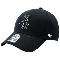 Czapka z daszkiem dla dorosłych MLB Chicago White Sox Cap. Czarne czapki z daszkiem damskie 47 Brand, na lato, bez wzorów, z materiału. Za 179.50 zł.