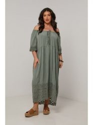 Curvy Lady Sukienka w kolorze khaki rozmiar: 44/46. Brązowe sukienki damskie Curvy Lady, bez wzorów, z koronki, klasyczne, bez ramiączek. Za 147.91 zł.