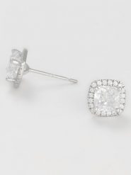 OR ÉCLAT Złote kolczyki-wkrętki "Carré brillant" z kryształami rozmiar: onesize. Szare kolczyki damskie Or Éclat, z cyrkonią, złote. Za 826.99 zł.