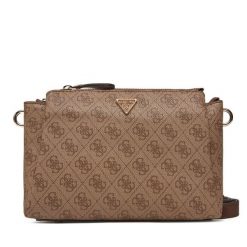 Torebka Guess. Brązowe listonoszki damskie Guess, z aplikacjami, bez dodatków. Za 349.99 zł.