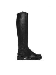 Stuart Weitzman Kozaki Gisele SM478 Czarny. Czarne kozaki damskie Stuart Weitzman, ze skóry, bez obcasa, na płaskiej podeszwie, bez zapięcia. Za 3,669.00 zł.