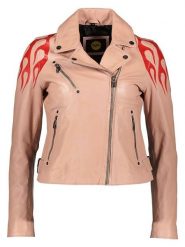 Buffalo Skórzana kurtka w kolorze jasnoróżowo-czerwonym rozmiar: 40. Brązowe kurtki damskie Buffalo, bez wzorów, ze skóry, bez kaptura. Za 326.99 zł.