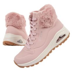 Buty sportowe Skechers Uno Rugged. Czerwone obuwie sportowe casual damskie Skechers, ze skóry, trekkingowe. Za 299.00 zł.