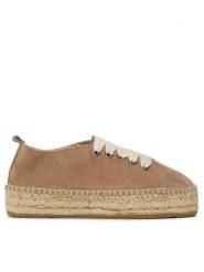 Manebi Espadryle Lace-Up Espadrilles W 1.9 E0 Beżowy. Brązowe espadryle damskie Manebi, bez wzorów, ze skóry, bez obcasa. Za 449.99 zł.