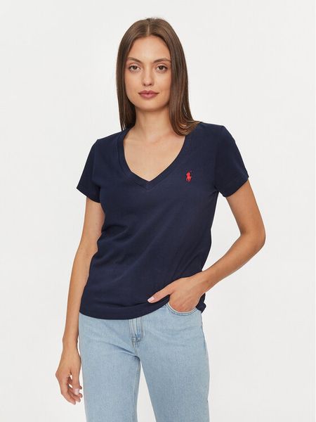 Polo Ralph Lauren T-Shirt 211902403002 Granatowy Regular Fit. Niebieskie t-shirty damskie Polo Ralph Lauren, m, bez wzorów, z bawełny, bez kołnierzyka. Za 229.99 zł.