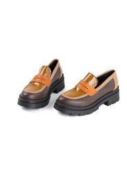 Anna Morellini Skórzane mokasyny "Aureda" w kolorze beżowo-pomarańczowo-brązowym rozmiar: 39. Brązowe mokasyny damskie Anna Morellini, bez obcasa. Za 394.38 zł.