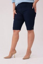 Komfortowe czarne spodnie bermudy PLUS SIZE XXL OVERSIZE. Czarne spódnice damskie Nasi partnerzy, plus size, bez wzorów, z elastanu, mini. W wyprzedaży za 85.90 zł.