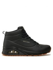 Skechers Sneakersy UNO HIGH 177097/BBK Czarny. Czarne obuwie sportowe damskie Skechers, ze skóry, bez zapięcia. Za 299.99 zł.