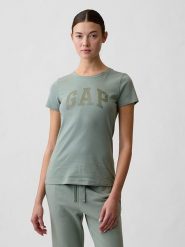 GAP Koszulka w kolorze zielonym rozmiar: S. Zielone bluzki damskie GAP, s, bez wzorów, z bawełny, bez kołnierzyka, bez ramiączek. Za 52.55 zł.