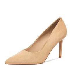 Szpilki JENNY. Brązowe szpilki damskie Jenny, bez wzorów, bez obcasa, na szpilce, bez zapięcia. Za 119.99 zł.