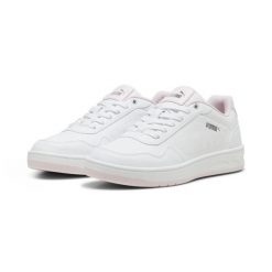Sneakersy Court Classy PUMA White Whisp Of Pink Silver Gray. Białe obuwie sportowe damskie Puma, bez zapięcia, trekkingowe. Za 289.00 zł.