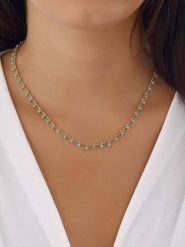 Luja Bijoux Pozłacany naszyjnik z kryształkami rozmiar: onesize. Żółte naszyjniki damskie Luja Bijoux, z kryształem, metalowe. Za 66.45 zł.