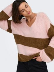 JDY Sweter w kolorze jasnobrązowo-jasnoróżowym rozmiar: S. Różowe swetry klasyczne damskie JDY, s, bez kołnierzyka. Za 129.95 zł.