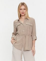 ONLY Koszula Aris 15310852 Beżowy Regular Fit. Brązowe koszule damskie Only, m, bez wzorów, z wiskozy, bez kołnierzyka, bez ramiączek. Za 119.99 zł.