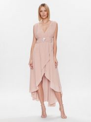 ViCOLO Sukienka koktajlowa TE0064 Beżowy Regular Fit. Brązowe sukienki damskie ViCOLO, bez wzorów, z syntetyku, wizytowe, bez ramiączek. Za 969.99 zł.