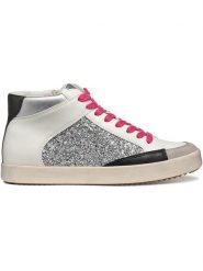 Geox Sneakersy "Blomiee" w kolorze srebrno-czarno-kremowym rozmiar: 40. Brązowe obuwie sportowe damskie Geox, z materiału, za kostkę, bez zapięcia. Za 250.35 zł.