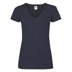Koszulka Z Dekoltem W Szpic Dla Kobiet. Niebieskie bluzki damskie Fruit of the Loom, l, bez wzorów, bez kołnierzyka, bez ramiączek. Za 37.99 zł.