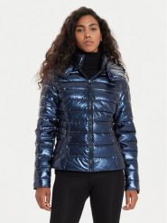 Morgan Kurtka zimowa 242-GELOLA Niebieski Regular Fit. Niebieskie kurtki damskie Morgan, na zimę, bez wzorów, z syntetyku, bez kaptura. Za 329.99 zł.