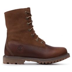 Trapery Timberland. Brązowe trapery damskie Timberland, bez zapięcia. Za 729.99 zł.
