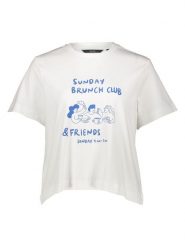 Vero Moda Koszulka w kolorze białym rozmiar: XL. Białe bluzki damskie Vero Moda, xl, bez wzorów, z bawełny, bez kołnierzyka, bez ramiączek. Za 52.67 zł.