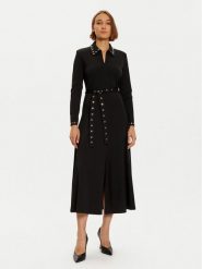 LOLA CASADEMUNT Sukienka koszulowa LF2416006 Czarny Regular Fit. Czarne sukienki damskie LOLA CASADEMUNT, bez wzorów, z wiskozy, bez ramiączek. Za 719.99 zł.