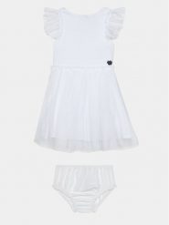 Guess Sukienka elegancka A4RK02 KC4T0 Biały Regular Fit. Białe sukienki dziewczęce Guess, z aplikacjami, z syntetyku, bez ramiączek. Za 289.99 zł.