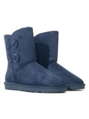 ISLAND BOOT Botki zimowe "Elisa" w kolorze niebieskim rozmiar: 38. Niebieskie botki damskie Island Boot, na zimę, bez obcasa, bez zapięcia. Za 125.25 zł.
