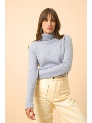 Just Cashmere Kaszmirowy sweter "June" w kolorze błękitnym rozmiar: L. Niebieskie golfy damskie Just Cashmere, l, bez wzorów, z kaszmiru, bez ramiączek. Za 419.69 zł.