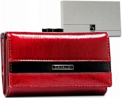 Portfel damski 4U Cavaldi [DH] H23-2-SH9 czerwony. Czerwone portfele damskie 4U Cavaldi, z aplikacjami, z lakierowanej skóry. Za 75.99 zł.