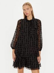 Armani Exchange Sukienka codzienna 6DYA52 YN1ZZ 1200 Czarny Regular Fit. Czarne sukienki damskie Armani Exchange, bez wzorów, z syntetyku, bez ramiączek. Za 539.99 zł.