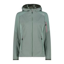 Damska kurtka z kapturem zapinana na zamek CMP. Niebieskie kurtki damskie CMP, bez wzorów, z softshellu, z kapturem. Za 393.10 zł.