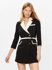 Elisabetta Franchi Sukienka koktajlowa AB-445-32E2-V650 Czarny Regular Fit. Czarne sukienki damskie Elisabetta Franchi, bez wzorów, z syntetyku, wizytowe, bez ramiączek. Za 3,739.00 zł.