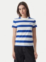 Tommy Jeans T-Shirt Flag DW0DW23801 Niebieski Regular Fit. Niebieskie t-shirty damskie Tommy Jeans, xl, bez wzorów, z bawełny, bez kołnierzyka. Za 149.99 zł.